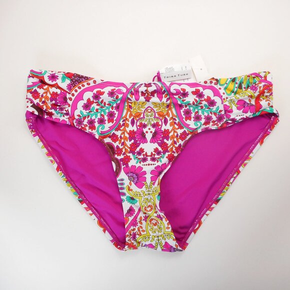 NWT Trina Turk Two-Piece Bikini Set Size 12 Hawaiian Garden Print Halter Tie - Picture 9 of 12